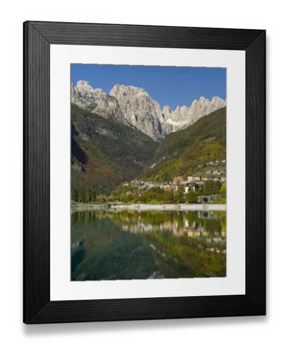 Framed Print : Molveno at lake Lago di Molveno in the Dolomiti di Brenta Framed Print : Molveno at lake Lago di Molveno in the Dolomiti di Brenta