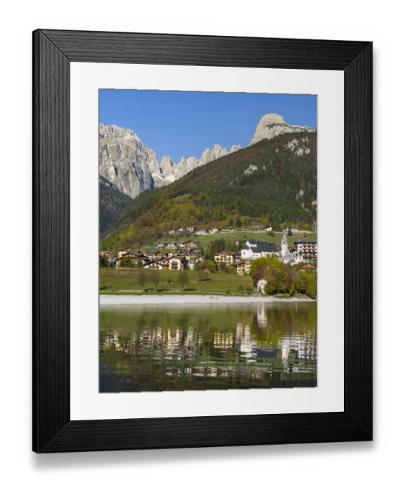 Framed Print : Molveno at lake Lago di Molveno in the Dolomiti di Brenta Framed Print : Molveno at lake Lago di Molveno in the Dolomiti di Brenta