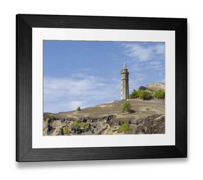 Framed Print : Nature Reserve Vulcao dos Capelinhos. Faial Island, an island in the Azores in