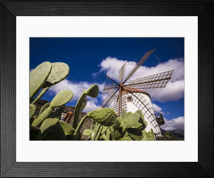 Framed Print : Spain, Canary Islands, Gran Canaria Island, Puerto de Mogan, antique windmill Framed Print : Spain, Canary Islands, Gran Canaria Island, Puerto de Mogan, antique windmill