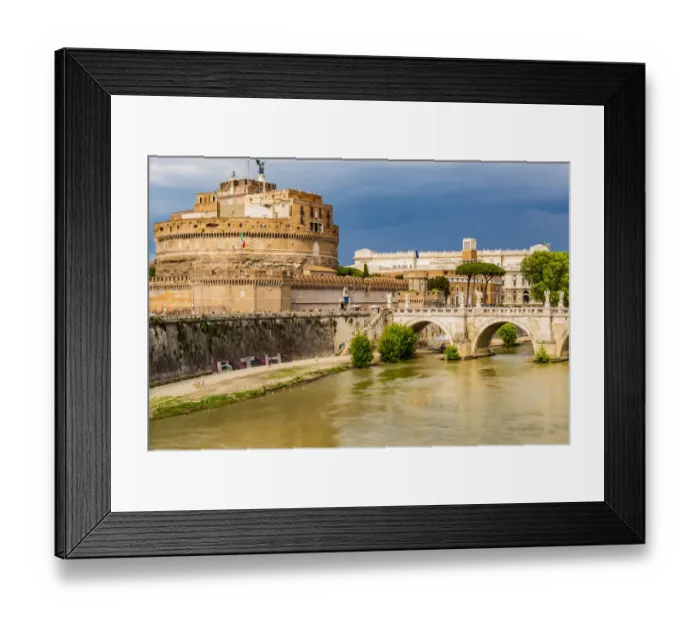 Framed Print : Italy, Rome. Tiber River, Castel Sant Angelo and Ponte Sant Framed Print : Italy, Rome. Tiber River, Castel Sant Angelo and Ponte Sant