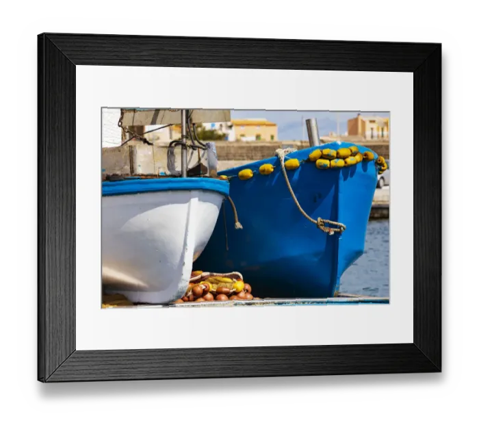 Framed Print : Italy, Sicily, Palermo Province, Santa Flavia. Small fishing boats in the harbor of Framed Print : Italy, Sicily, Palermo Province, Santa Flavia. Small fishing boats in the harbor of