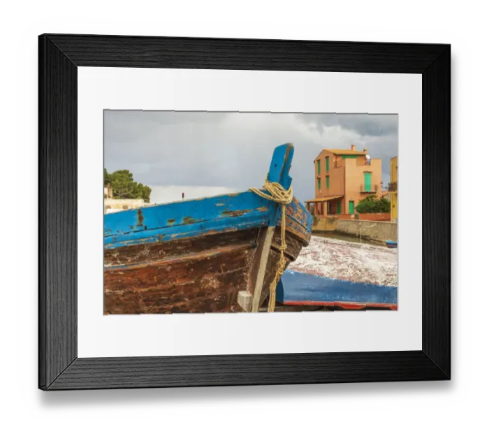 Framed Print : Italy, Sicily, Palermo Province, Santa Flavia. Small fishing boats in the fishing village Framed Print : Italy, Sicily, Palermo Province, Santa Flavia. Small fishing boats in the fishing village