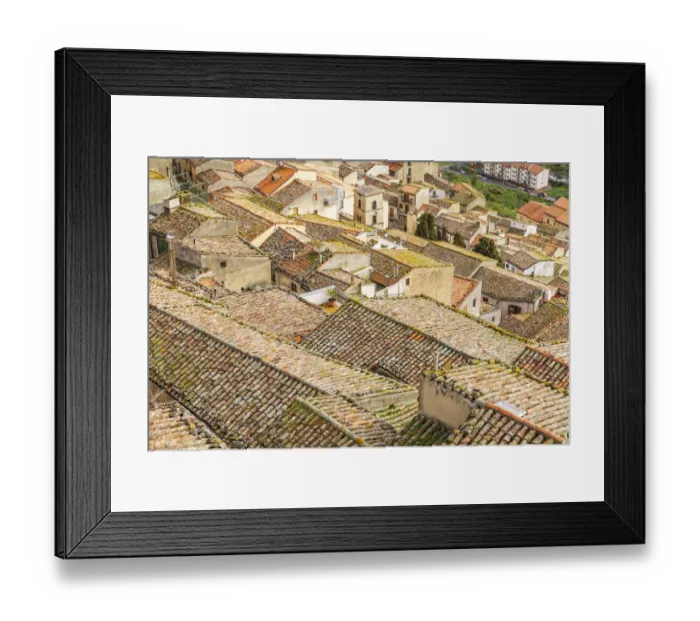 Framed Print : Italy, Sicily, Palermo Province, Gangi. View over the rooftops in the town of Gangi in Framed Print : Italy, Sicily, Palermo Province, Gangi. View over the rooftops in the town of Gangi in