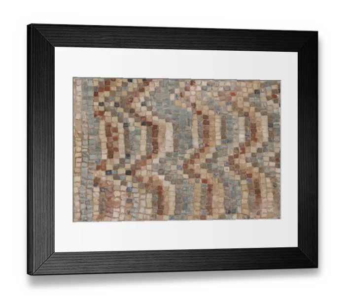 Framed Print : Cyprus, Roman archaeological site of Kourion. Detail of ancient mosaic floor with ornate Framed Print : Cyprus, Roman archaeological site of Kourion. Detail of ancient mosaic floor with ornate