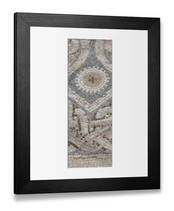 Framed Print : Cyprus, archaeological site of Kourion. Detail of ancient Roman mosaic floor with ornate Framed Print : Cyprus, archaeological site of Kourion. Detail of ancient Roman mosaic floor with ornate