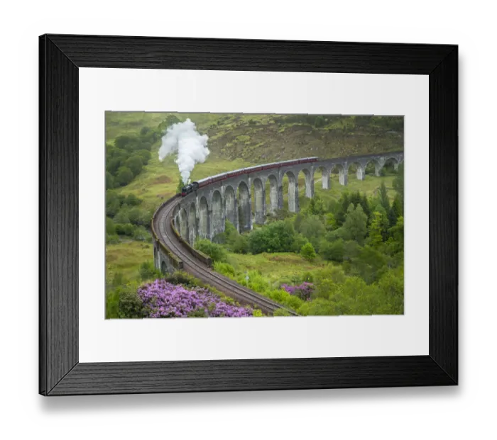 Framed Print : Scotland. The Jacobite Train on elevated track