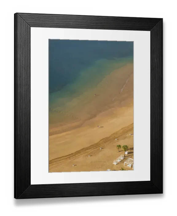Framed Print : Spain, Canary Islands, Tenerife Island, San Andres, elevated view of San Andres Beach