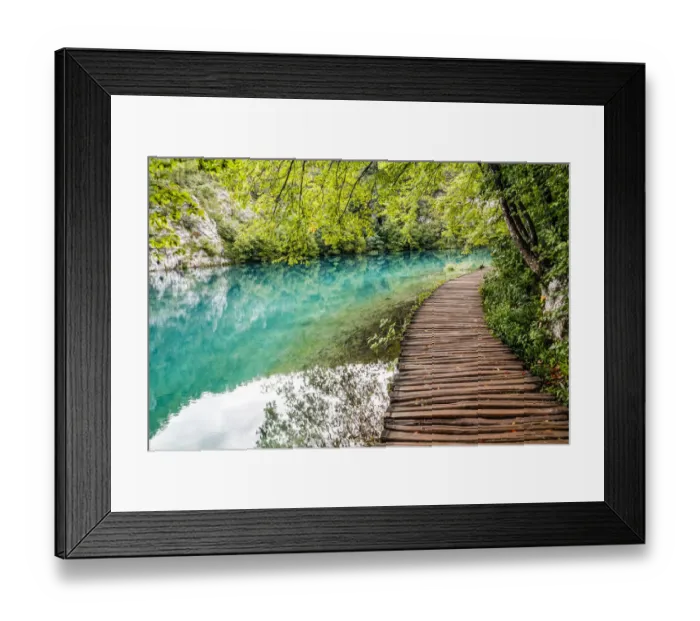 Framed Print : Croatia. Central Croatia. Plitvice Lakes National Park. Walkway along the water in Framed Print : Croatia. Central Croatia. Plitvice Lakes National Park. Walkway along the water in