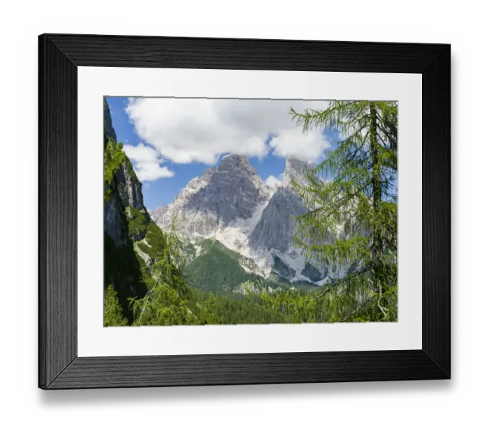 Framed Print : Monte Cristallo in the Dolomites of the Veneto, seen from west