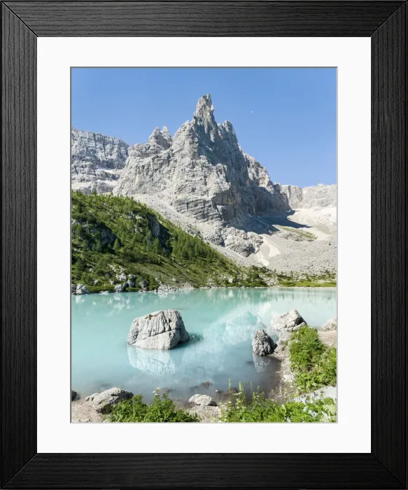 Framed Print : Ponta de Sorapis seen from Lago del Sorapis in the Dolomites of the Veneto Framed Print : Ponta de Sorapis seen from Lago del Sorapis in the Dolomites of the Veneto