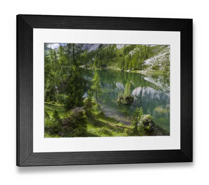 Framed Print : Lago de Federa at Croda da Lago in the Dolomites of the Veneto near Cortina d Ampezzo