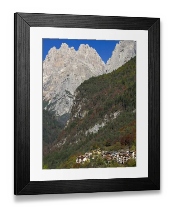 Framed Print : Molveno at lake Lago di Molveno in the Dolomiti di Brenta Framed Print : Molveno at lake Lago di Molveno in the Dolomiti di Brenta