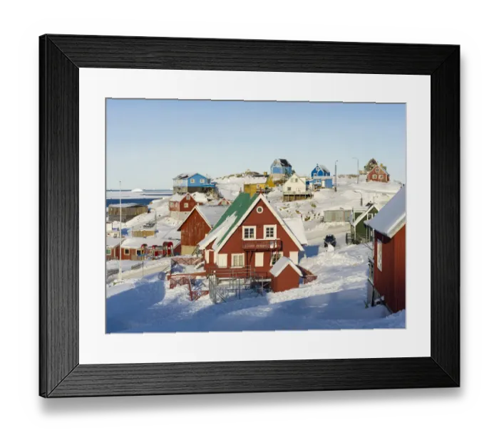 Framed Print : Winter in the town of Upernavik in the north of Greenland at the shore of Baffin Bay Framed Print : Winter in the town of Upernavik in the north of Greenland at the shore of Baffin Bay