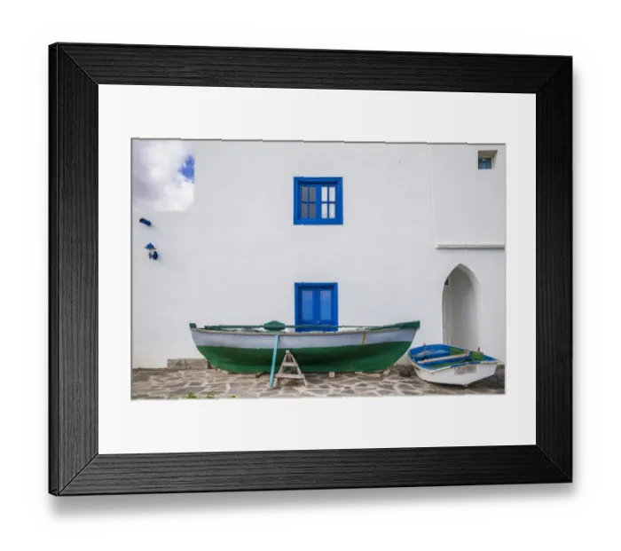 Framed Print : Spain, Canary Islands, Fuerteventura Island, Pozo Negro, fishing boats