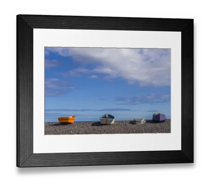 Framed Print : Spain, Canary Islands, Fuerteventura Island, Pozo Negro, fishing boats