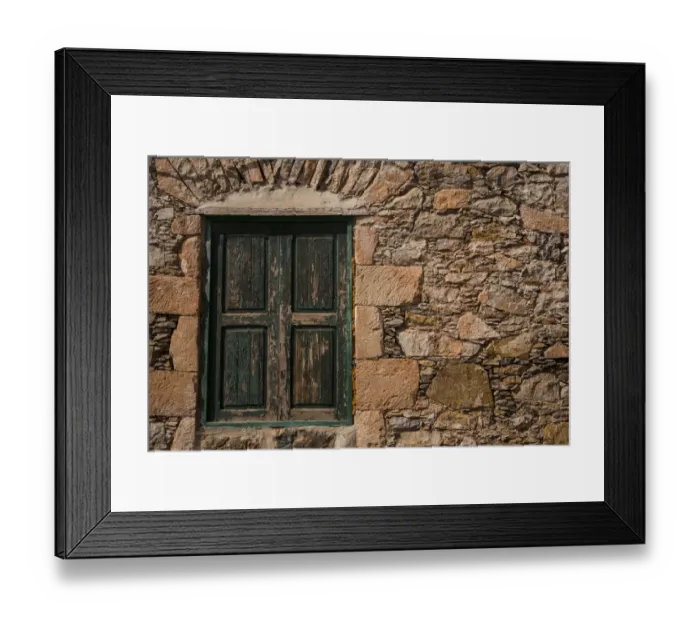 Framed Print : Spain, Canary Islands, Fuerteventura Island, Pajara, stone wall and window detail Framed Print : Spain, Canary Islands, Fuerteventura Island, Pajara, stone wall and window detail