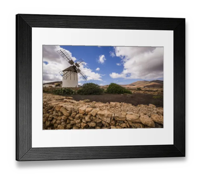 Framed Print : Spain, Canary Islands, Fuerteventura Island, Tiscamanita, traditional island windmill Framed Print : Spain, Canary Islands, Fuerteventura Island, Tiscamanita, traditional island windmill