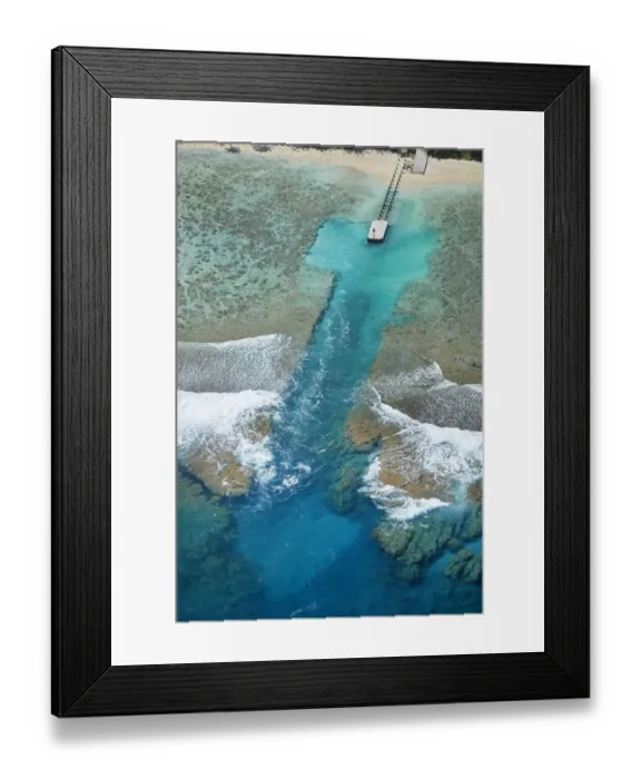 Framed Print : Channel in the reef, Akaoa Tapere, Rarotonga, Cook Islands, South Pacific