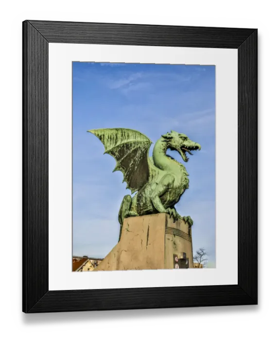 Framed Print : Slovenia, Ljubljana Dragon at the end of the Dragon Bridge Framed Print : Slovenia, Ljubljana Dragon at the end of the Dragon Bridge