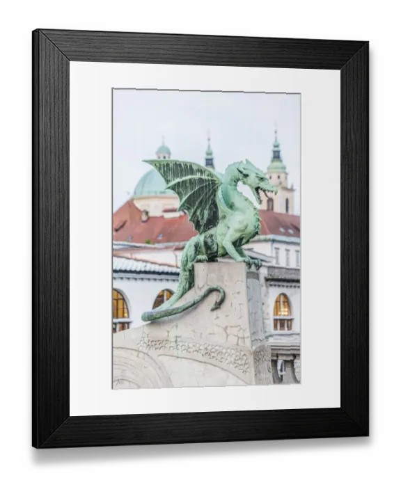 Framed Print : Slovenia, Ljubljana, Dragon Bridge at dawn Framed Print : Slovenia, Ljubljana, Dragon Bridge at dawn