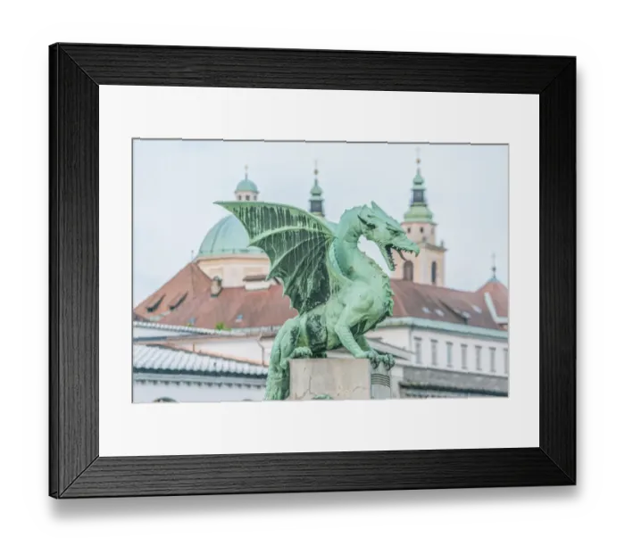Framed Print : Slovenia, Ljubljana, Dragon Bridge at dawn Framed Print : Slovenia, Ljubljana, Dragon Bridge at dawn