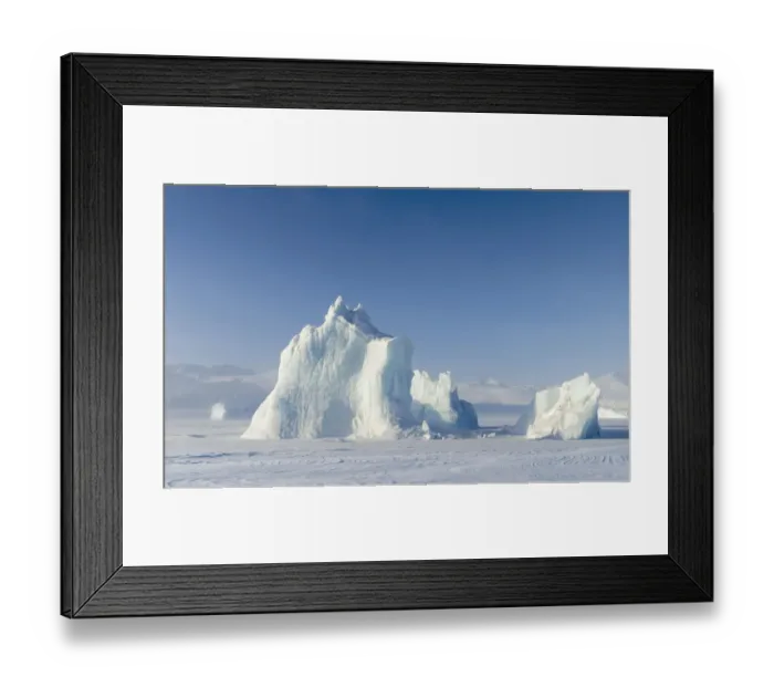 Framed Print : Icebergs frozen into the sea ice of the Uummannaq Fjord System during winter