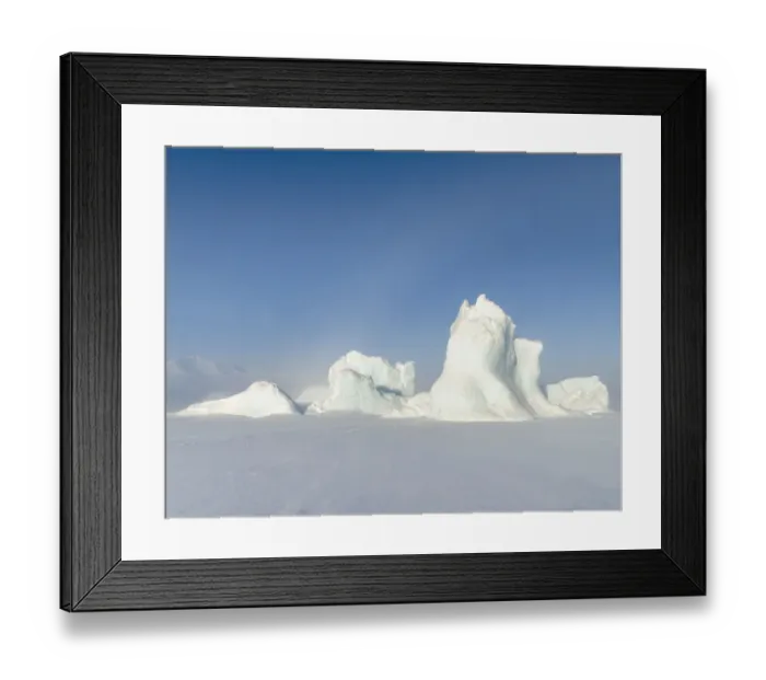 Framed Print : Icebergs frozen into the sea ice of the Uummannaq Fjord System during winter Framed Print : Icebergs frozen into the sea ice of the Uummannaq Fjord System during winter