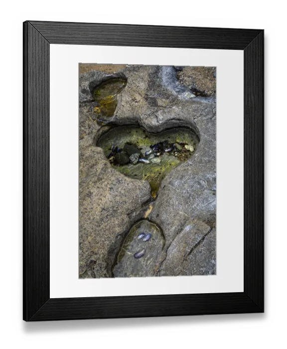 Framed Print : USA, Alaska, Chichagof Island, Basket Bay. Heart-shaped pool in rock Framed Print : USA, Alaska, Chichagof Island, Basket Bay. Heart-shaped pool in rock