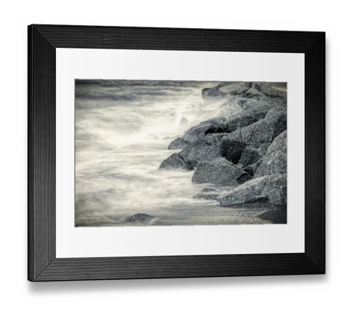 Framed Print : Boulders in Surf Framed Print : Boulders in Surf