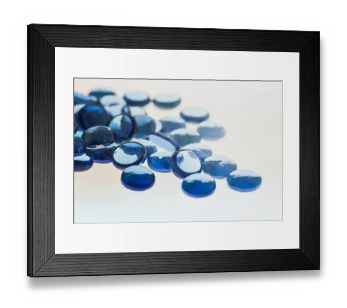 Framed Print : Glass Pebbles with light Framed Print : Glass Pebbles with light