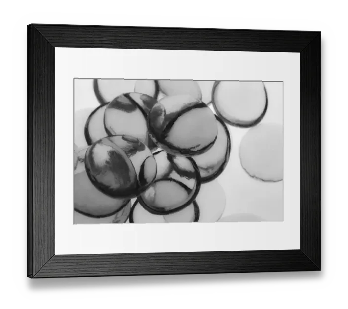 Framed Print : Clear Glass Pebbles with light Framed Print : Clear Glass Pebbles with light