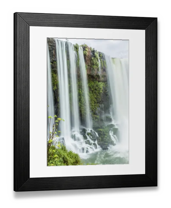Framed Print : Brazil, Iguazu Falls. Landscape of waterfalls. Credit as
