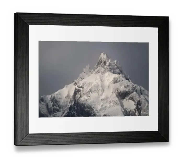 Framed Print : South America, Argentina, Tierra del Fuego. Snowy peak of Mt. Olivia Framed Print : South America, Argentina, Tierra del Fuego. Snowy peak of Mt. Olivia