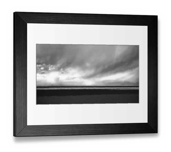 Framed Print : Argentina, Santa Cruz. Puerto Santa Cruz, river Santa Cruz under stormy clouds