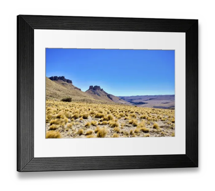 Framed Print : Argentina, Santa Cruz. Alero Charcamata (cave paintings site) and surroundings Framed Print : Argentina, Santa Cruz. Alero Charcamata (cave paintings site) and surroundings