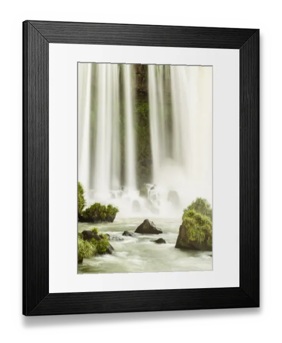 Framed Print : Brazil, Iguazu Falls. Landscape of waterfall. Credit as