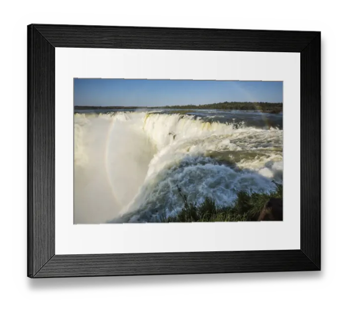 Framed Print : Brazil, Iguazu Falls. Landscape of waterfalls. Credit as