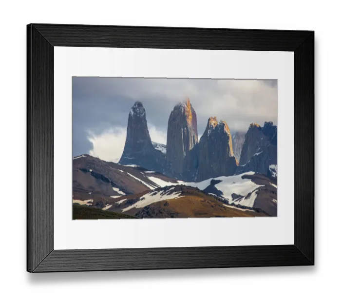 Framed Print : These are the source for the name of the park- the towers, or Torres of Paine