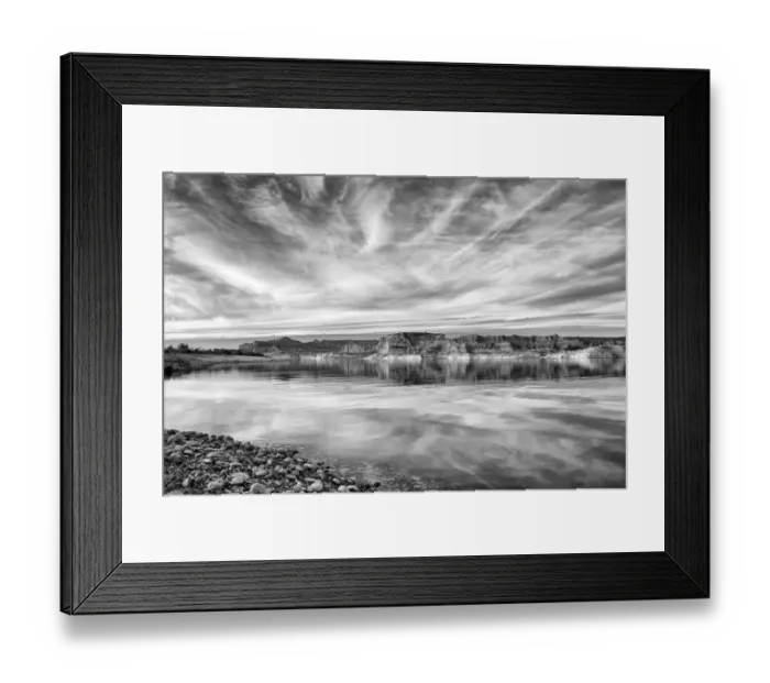 Framed Print : USA, Arizona, Page, Late afternoon at Lake Powells Lone Rock Beach