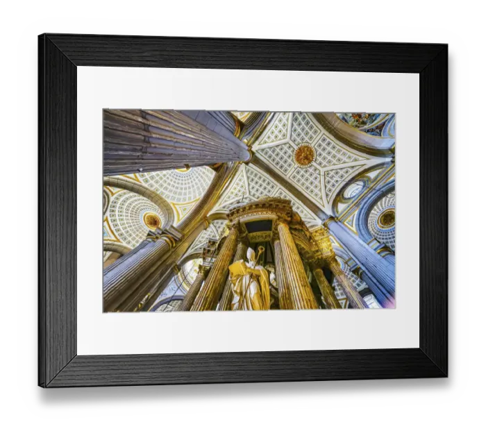 Framed Print : Basilica ceiling Bishop Statue, Cathedral Puebla, Mexico. Built in 15 to 1600 s Framed Print : Basilica ceiling Bishop Statue, Cathedral Puebla, Mexico. Built in 15 to 1600 s