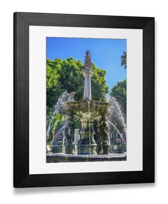 Framed Print : Zocalo Park Plaza San Miguel Archangel Fountain Puebla, Mexico. Fountain built in 1777 Framed Print : Zocalo Park Plaza San Miguel Archangel Fountain Puebla, Mexico. Fountain built in 1777