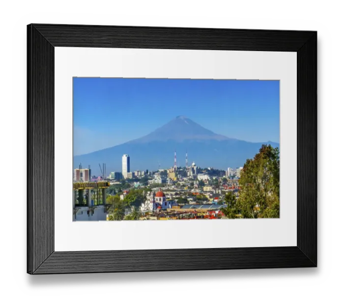 Framed Print : Overlook Buildings Churches Cityscape Volcano Mount Popocatepetl, Puebla, Mexico Framed Print : Overlook Buildings Churches Cityscape Volcano Mount Popocatepetl, Puebla, Mexico