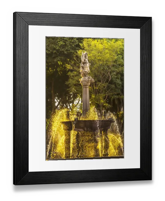 Framed Print : Zocalo Plaza, Puebla, Mexico. Fountain built in 1777