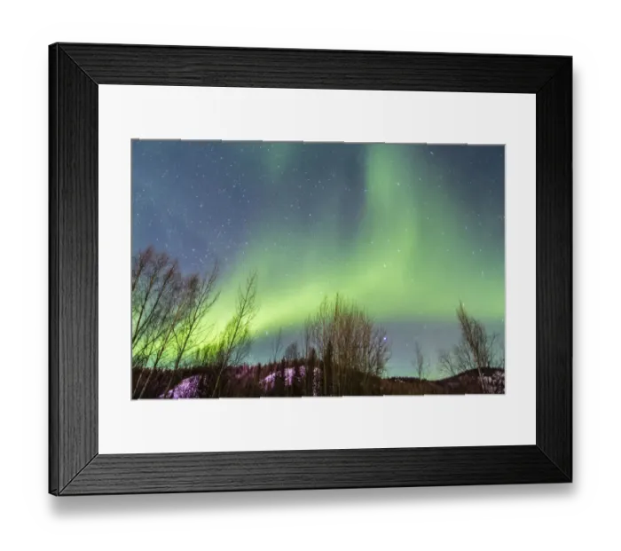 Framed Print : USA, Alaska, Fairbanks. Aurora borealis over mountain landscape Framed Print : USA, Alaska, Fairbanks. Aurora borealis over mountain landscape