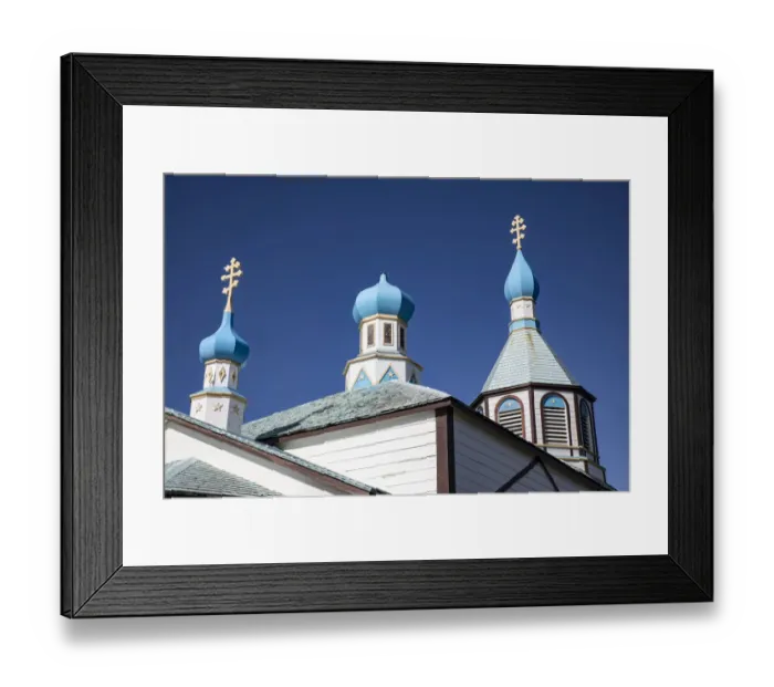 Framed Print : Russian Church, Holy Assumption or the Virgin Mary, Kenai Peninsula, Alaska Framed Print : Russian Church, Holy Assumption or the Virgin Mary, Kenai Peninsula, Alaska