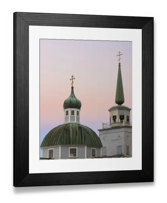 Framed Print : USA, Alaska, Sitka. Steeples of St. Michaels Russian Orthodox Cathedral Framed Print : USA, Alaska, Sitka. Steeples of St. Michaels Russian Orthodox Cathedral