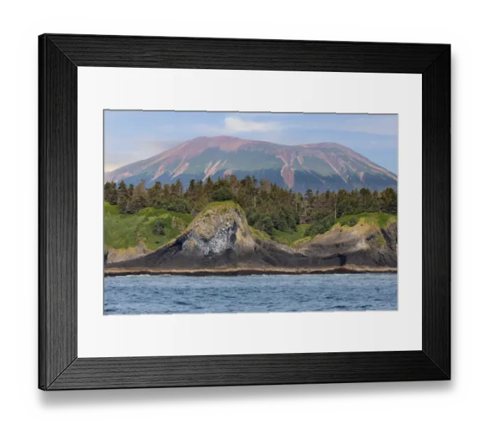 Framed Print : USA, Alaska, Sitka. Landscape with St. Lazaria Island and Mount Edgecumbe Framed Print : USA, Alaska, Sitka. Landscape with St. Lazaria Island and Mount Edgecumbe