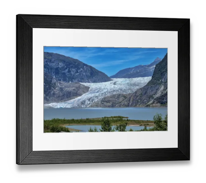 Framed Print : Mendenhall Glacier and lake, Juneau, Alaska, USA Framed Print : Mendenhall Glacier and lake, Juneau, Alaska, USA