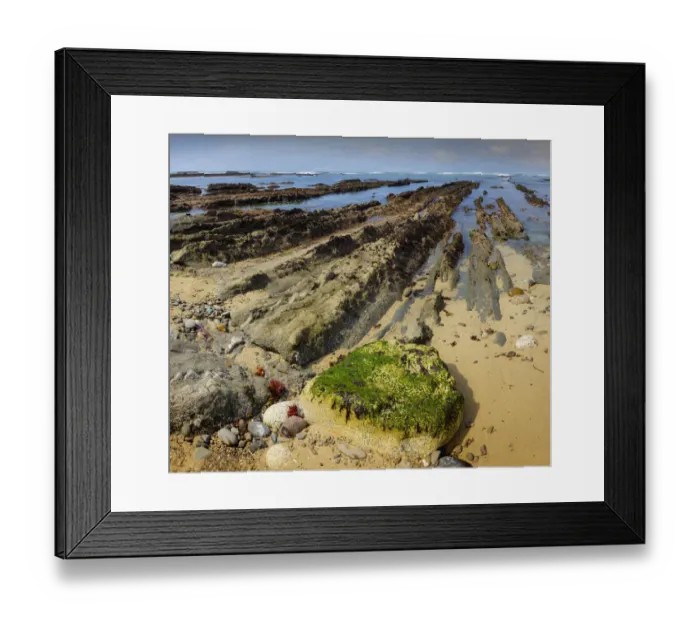 Framed Print : Geological Rock Formations, Fitzgerald Marine Reserve, California, USA
